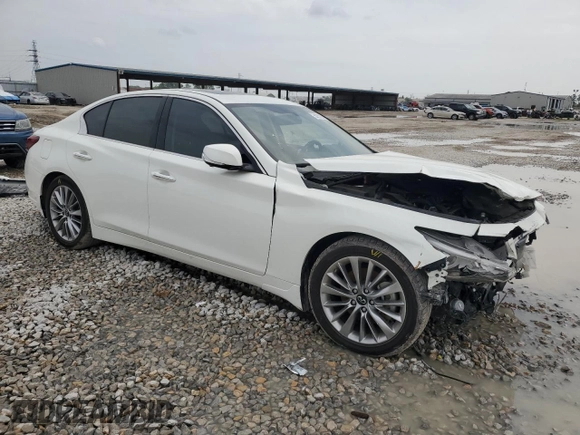 2022 Infiniti Q50 LUXE with VIN JN1EV7BR5NM342302, listed as a Copart auction lot 50257285 with 50,501 mi miles and Salvage Title. Bid and sale history available at carsss.com. Image 4.