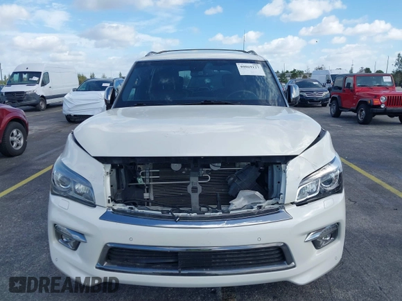 2016 Infiniti QX80 with VIN JN8AZ2NE6G9125296, listed as a IAAI auction lot 40869127 with 96,998 mi miles. Bid and sale history available at carsss.com. Image 12.