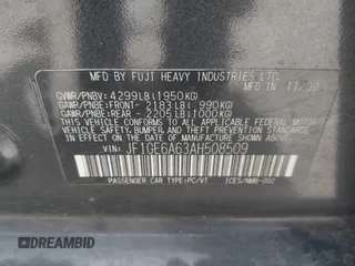 2010 Subaru Impreza i с VIN JF1GE6A63AH508509, выставлен на аукционе IAAI как лот 41996502 с пробегом 166 930 миль миль и . История ставок и продаж доступна на DreamBid. Изображение 9.