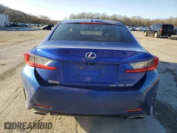 2015 Lexus RC 350 F Sport with VIN JTHSE5BC2F5003278, listed as a Copart auction lot 49997085 with 100,204 mi miles and Salvage title. Bid and sale history available at DreamBid. Image 6.