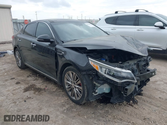 2016 Kia Optima SXL Turbo with VIN 5XXGV4L2XGG120045, listed as a IAAI auction lot 41511829 with 107,760 mi miles. Bid and sale history available at carsss.com. Image 1.