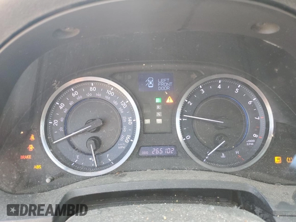 2011 Lexus IS 250 with VIN JTHBF5C29B5134639, listed as a Copart auction lot 52558875 with 265,102 mi miles and Salvage Title. Bid and sale history available at DreamBid. Image 9.