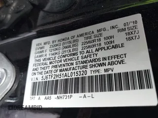 2010 Honda Crosstour EX-L z VIN 5J6TF2H51AL015320, wystawiony jako IAAI lot #42168862 z przebiegiem 190 106 mil mil oraz . Historia ofert i sprzedaży dostępna na DreamBid. Obrazek 9.