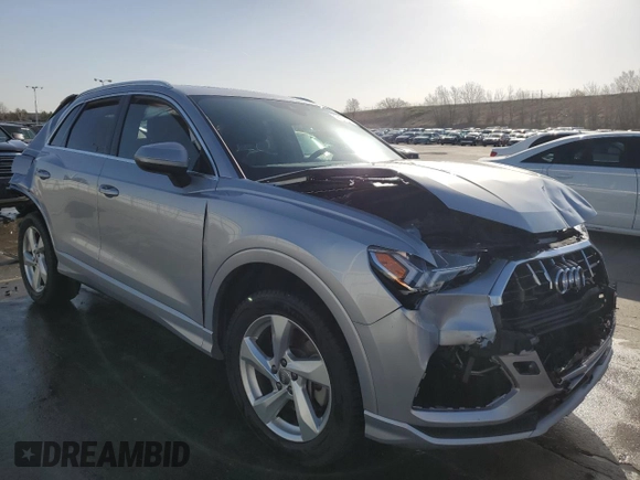 2019 Audi Q3 Premium Plus with VIN WA1BECF32K1073178, listed as a Copart auction lot 52552305 with 56,831 mi miles and Salvage Title. Bid and sale history available at carsss.com. Image 4.