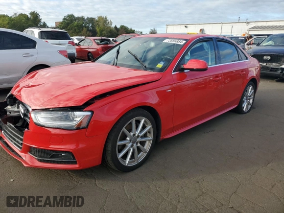 2015 Audi A4 Premium Plus with VIN WAUHFAFL8FN014875, listed as a Copart auction lot 73886884 with 74,933 mi miles and Salvage Title. Bid and sale history available at carsss.com. Image 1.