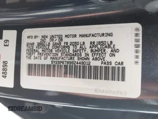 2009 Pontiac Vibe 1SA с VIN 5Y2SP67899Z449012, выставлен на аукционе IAAI как лот 42243359 с пробегом 144 456 миль миль и . История ставок и продаж доступна на DreamBid. Изображение 9.