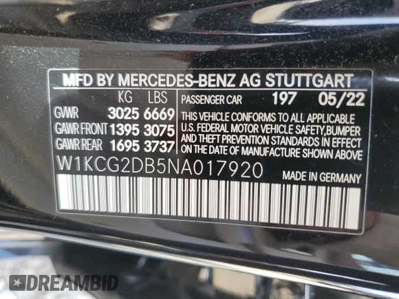 2022 Mercedes-Benz EQS 450+ z VIN W1KCG2DB5NA017920, wystawiony jako Copart lot #56680985 z przebiegiem 28 276 mil mil oraz Szkody całkowita. Historia ofert i sprzedaży dostępna na DreamBid. Obrazek 13.