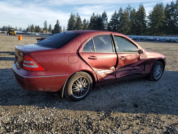 2002 Mercedes-Benz C 230/260/280/320 with VIN WDBRF61J32E003687, listed as a Copart auction lot 47209285 with 156,561 mi miles and Salvage Title. Bid and sale history available at DreamBid. Image 3.