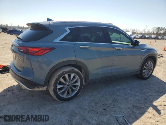 2022 Infiniti QX50 LUXE with VIN 3PCAJ5BA6NF122374, listed as a Copart auction lot 46030365 with 25,287 mi miles and Salvage Title. Bid and sale history available at carsss.com. Image 3.