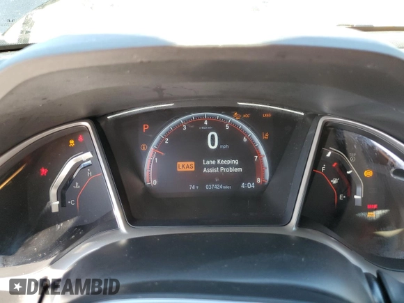 2019 Honda Civic Sedan Sport with VIN 2HGFC2F80KH605890, listed as a Copart auction lot 48865145 with 37,424 mi miles and Salvage Title. Bid and sale history available at carsss.com. Image 9.
