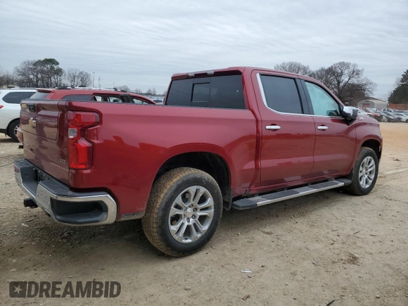 2024 Chevrolet Silverado 1500 LTZ with VIN 1GCUDGED0RZ248641, listed as a Copart auction lot 46076975 with 25,459 mi miles and Salvage Title. Bid and sale history available at DreamBid. Image 3.