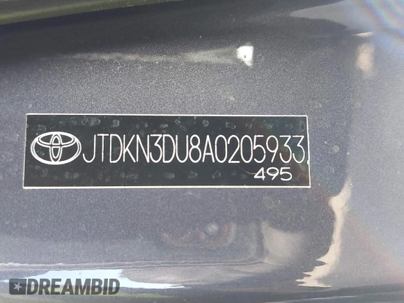 2010 Toyota Prius II with VIN JTDKN3DU8A0205933, listed as a IAAI auction lot 41741426 with 112,097 mi miles. Bid and sale history available at carsss.com. Image 9.