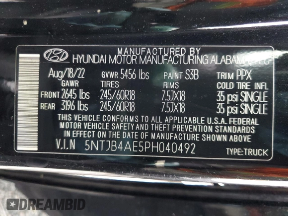 2023 Hyundai Santa Cruz SEL z VIN 5NTJB4AE5PH040492, wystawiony jako Copart lot #85614854 z przebiegiem 15 823 mil mil oraz Szkoda całkowita • Salvage title. Historia ofert i sprzedaży dostępna na DreamBid. Obrazek 12.