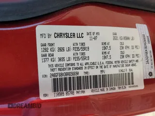 2008 Chrysler Pacifica Touring with VIN 2A8GF68X38R656690, listed as a Copart auction lot 86741684 with 46,289 mi miles and Clean title. Bid and sale history available at DreamBid. Image 13.