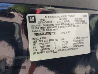 2009 Chevrolet Suburban LT w/1LT with VIN 1GNFK26369R272487, listed as a IAAI auction lot 42024066 with 48,709 mi miles. Bid and sale history available at carsss.com. Image 9.