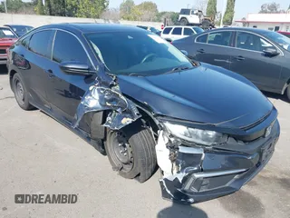 2019 Honda Civic Sedan LX with VIN 2HGFC2F66KH564003, listed as a IAAI auction lot 41675239 with 43,947 mi miles. Bid and sale history available at carsss.com. Image 1.