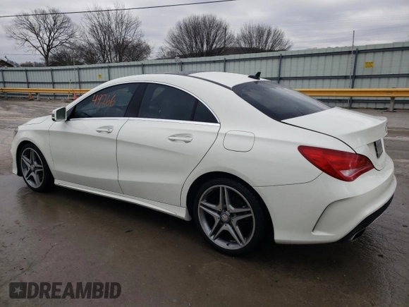 2015 Mercedes-Benz CLA 250 with VIN WDDSJ4GB6FN231541, listed as a Copart auction lot 37058254 with 49,266 mi miles and . Bid and sale history available at DreamBid. Image 2.