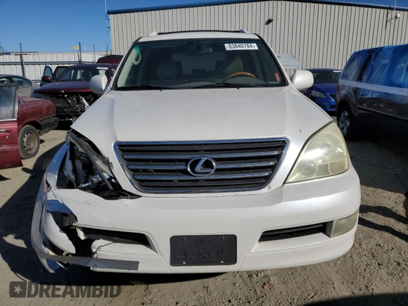 2004 Lexus GX 470 with VIN JTJBT20X440049424, listed as a Copart auction lot 83840784 with 251,606 mi miles and Salvage Title. Bid and sale history available at carsss.com. Image 5.