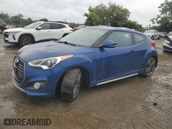 2016 Hyundai Veloster Turbo with VIN KMHTC6AEXGU284947, listed as a Copart auction lot 71740474 with 116,198 mi miles and Salvage Title. Bid and sale history available at carsss.com. Image 1.