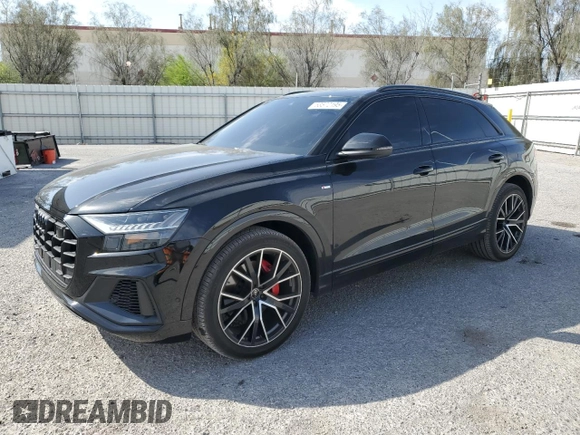 2023 Audi Q8 Prestige z VIN WA1FVBF13PD024555, wystawiony jako Copart lot #53572195 z przebiegiem 10 498 mil mil oraz Szkoda całkowita • Salvage title. Historia ofert i sprzedaży dostępna na DreamBid. Obrazek 1.