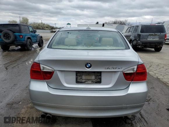 2007 BMW 3 Series 328xi with VIN WBAVC93517KZ71576, listed as a Copart auction lot 53523475 with 185,028 mi miles and Salvage title. Bid and sale history available at DreamBid. Image 6.