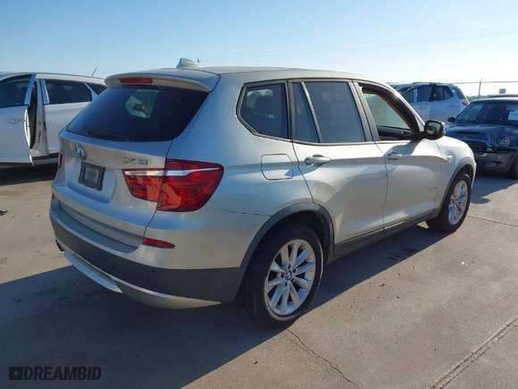 2013 BMW X3 xDrive28i with VIN 5UXWX9C59D0D08955, listed as a IAAI auction lot 41963953 with 120,420 mi miles. Bid and sale history available at carsss.com. Image 4.