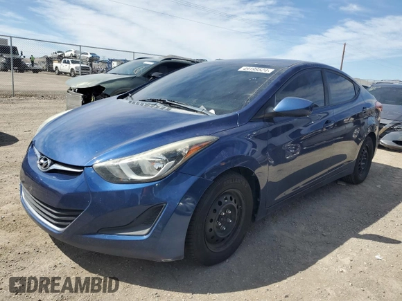 2016 Hyundai Elantra SE with VIN 5NPDH4AEXGH758842, listed as a Copart auction lot 49199524 with 155,813 mi miles and Clean Title. Bid and sale history available at DreamBid. Image 1.