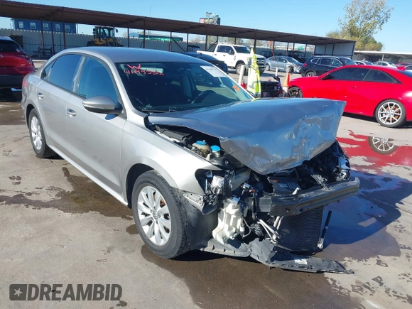2012 Volkswagen Passat S w/Appearance with VIN 1VWAP7A34CC014601, listed as a IAAI auction lot 41199556 with 139,815 mi miles. Bid and sale history available at carsss.com. Image 1.