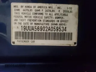 2002 Acura TL Type S w/Navigation with VIN 19UUA56902A059534, listed as a Copart auction lot 84731144 with 220,743 mi miles and Salvage Title. Bid and sale history available at carsss.com. Image 12.