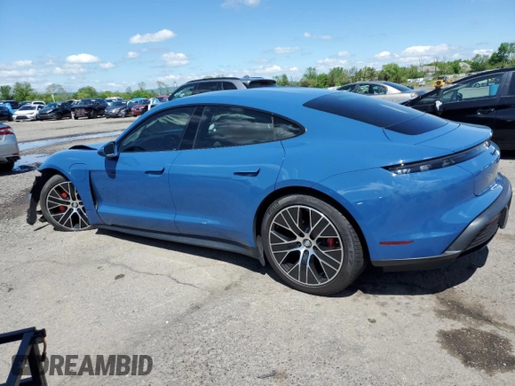2021 Porsche Taycan 4S with VIN WP0AB2Y13MSA41808, listed as a Copart auction lot 55977135 with 28,724 mi miles and Salvage title. Bid and sale history available at DreamBid. Image 2.