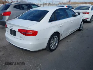 2013 Audi A4 Premium with VIN WAUBFAFL4DA172236, listed as a IAAI auction lot 41521610 with 112,867 mi miles. Bid and sale history available at carsss.com. Image 4.