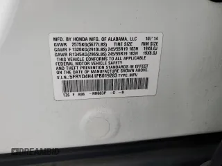 2015 Acura MDX Technology with VIN 5FRYD4H41FB019283, listed as a Copart auction lot 54602125 with 139,322 mi miles and Salvage title. Bid and sale history available at DreamBid. Image 13.