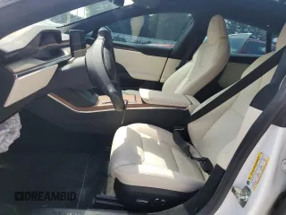 2021 Tesla Model S Long Range with VIN 5YJSA1E52MF443953, listed as a Copart auction lot 59838715 with 54,643 mi miles and Salvage title. Bid and sale history available at DreamBid. Image 7.