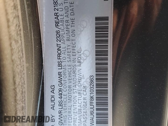 2019 Audi A3 Cabriolet Premium z VIN WAU6ULFF8K1032863, wystawiony jako Copart lot #49091545 z przebiegiem 33 479 mil mil oraz Szkoda całkowita • Salvage title. Historia ofert i sprzedaży dostępna na DreamBid. Obrazek 15.