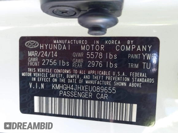 2014 Hyundai Equus Ultimate с VIN KMHGH4JHXEU089655, выставлен на аукционе IAAI как лот 41610773 с пробегом Не указан миль и . История ставок и продаж доступна на DreamBid. Изображение 9.