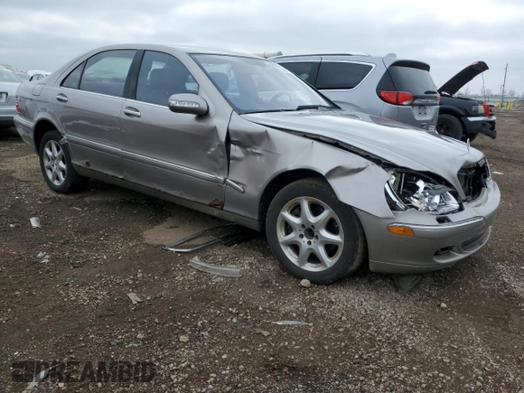 2004 Mercedes-Benz S 430 with VIN WDBNG83J04A430307, listed as a Copart auction lot 52566765 with 169,194 mi miles and Salvage Title. Bid and sale history available at DreamBid. Image 4.
