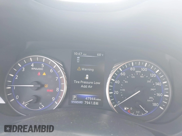 2019 Infiniti Q60 Luxe with VIN JN1EV7EK4KM230715, listed as a IAAI auction lot 41921027 with 47,944 mi miles and . Bid and sale history available at DreamBid. Image 7.