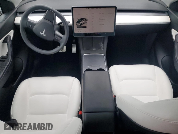 2022 Tesla Model Y Performance with VIN 7SAYGDEF1NF403693, listed as a Copart auction lot 53575845 with 34,302 mi miles and Salvage title. Bid and sale history available at DreamBid. Image 8.