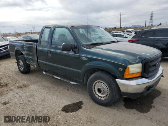 2001 Ford Super Duty F-250 XL with VIN 1FTNX20L51EB89479, listed as a Copart auction lot 44643285 with 219,690 mi miles and Salvage Title. Bid and sale history available at carsss.com. Image 4.