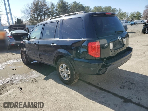 2005 Honda Pilot EX-L with VIN 2HKYF18545H554157, listed as a Copart auction lot 49722105 with 0 mi miles and Salvage Title. Bid and sale history available at carsss.com. Image 2.