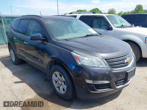 2015 Chevrolet Traverse LS z VIN 1GNKRFED1FJ152781, wystawiony jako IAAI lot #42279336 z przebiegiem 131 491 mil mil oraz . Historia ofert i sprzedaży dostępna na DreamBid. Obrazek 1.