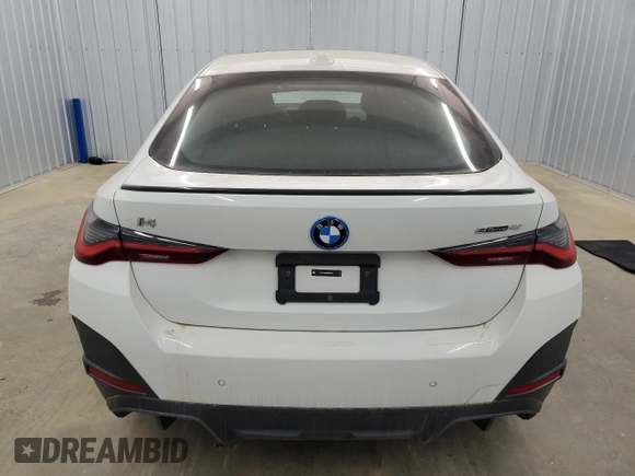 2024 BMW i4 eDrive40 with VIN WBY73AW02RFS36614, listed as a Copart auction lot 83635284 with 0 mi miles and Clean Title. Bid and sale history available at carsss.com. Image 6.