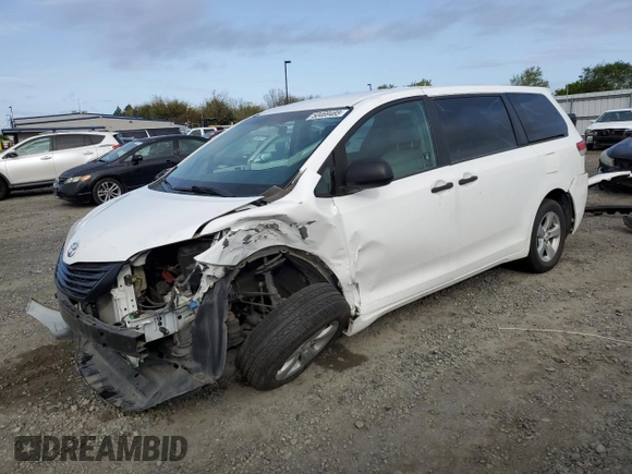 2012 Toyota Sienna with VIN 5TDZK3DC8CS186489, listed as a Copart auction lot 50469485 with Not provided miles and Salvage title. Bid and sale history available at DreamBid. Image 1.