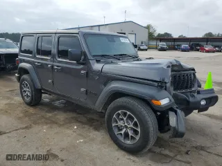 2024 Jeep Wrangler Sport with VIN 1C4PJXDGXRW352380, listed as a Copart auction lot 44105745 with 9,138 mi miles and Salvage Title. Bid and sale history available at carsss.com. Image 4.
