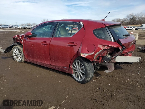 2013 Lexus CT 200h с VIN JTHKD5BH4D2167516, выставлен на аукционе Copart как лот 47007935 с пробегом Не указан миль и Списание • Salvage title. История ставок и продаж доступна на DreamBid. Изображение 2.