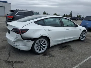 2023 Tesla Model 3 with VIN 5YJ3E1EA2PF569109, listed as a Copart auction lot 48527155 with 30,458 mi miles and Salvage Title. Bid and sale history available at carsss.com. Image 3.