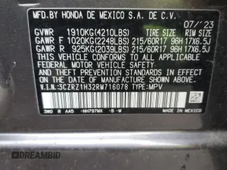 2024 Honda HR-V LX with VIN 3CZRZ1H32RM716078, listed as a Copart auction lot 80433714 with 31,631 mi miles and Salvage Title. Bid and sale history available at carsss.com. Image 13.
