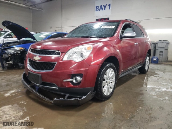 2010 Chevrolet Equinox LTZ with VIN 2CNALFEW0A6229293, listed as a Copart auction lot 48747335 with 0 mi miles and Salvage Title. Bid and sale history available at carsss.com. Image 1.