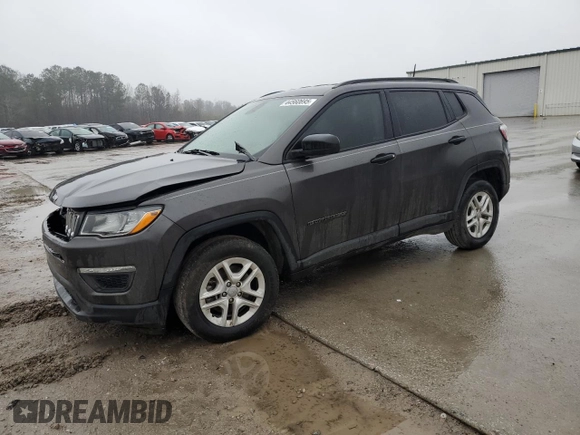 2018 Jeep Compass Sport with VIN 3C4NJCABXJT204510, listed as a Copart auction lot 44560695 with 100,927 mi miles and Salvage Title. Bid and sale history available at carsss.com. Image 1.