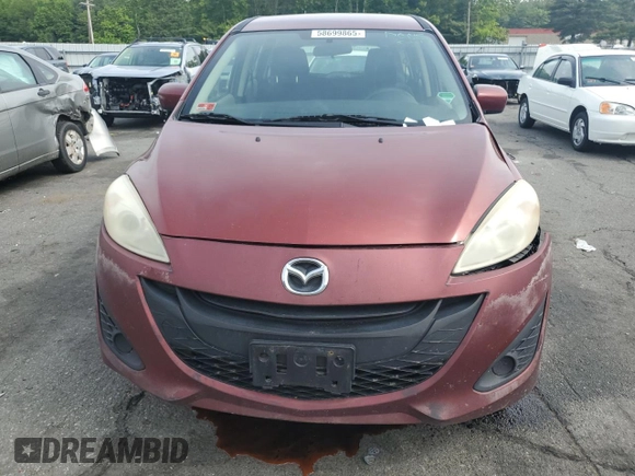 2012 Mazda 5 Sport with VIN JM1CW2BL4C0110696, listed as a Copart auction lot 58699865 with 201,603 mi miles and Salvage title. Bid and sale history available at DreamBid. Image 5.